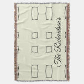 Black Cream Personalized Geometric Minimal Bedding Decke (Vorderseite Vertikal)