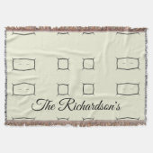 Black Cream Personalized Geometric Minimal Bedding Decke (Vorderseite)