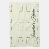 Black Cream Personalized Geometric Minimal Bedding Geschirrtuch (Vertikal)