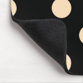 Black Cream Polka Dots Mousepad (Ecke)