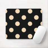 Black Cream Polka Dots Mousepad (Mit Mouse)