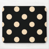 Black Cream Polka Dots Mousepad (Vorne)