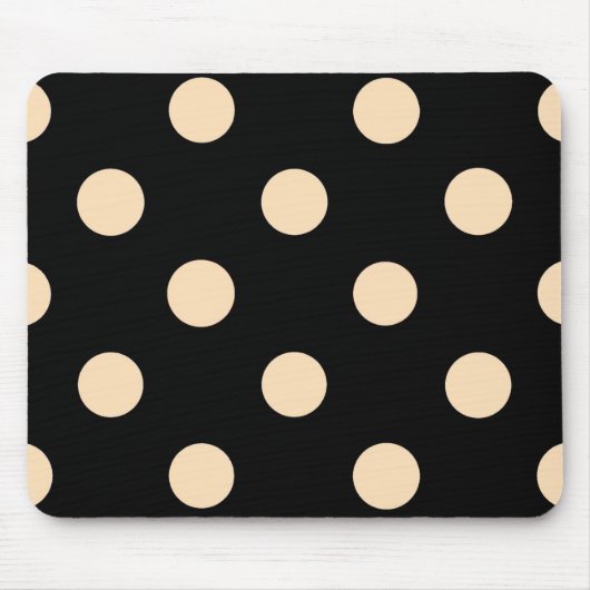Black Cream Polka Dots Mousepad (Vorne)