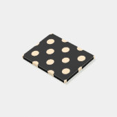 Black Cream Polka Dots Post-it Klebezettel (angewinkelt)