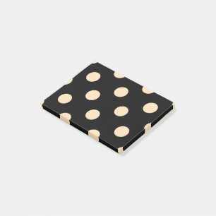 Black Cream Polka Dots Post-it Klebezettel
