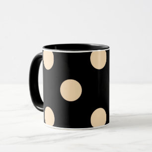 Black Cream Polka Dots Tasse
