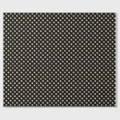 Black Cream Polka Dots Wrapping Paper Geschenkpapier (Flach)