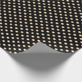 Black Cream Polka Dots Wrapping Paper Geschenkpapier (Ecke)