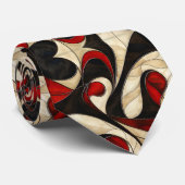 Black Cream Red Beige Krawatte (Gerollt)