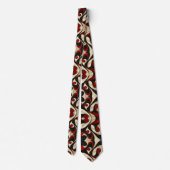 Black Cream Red Beige Krawatte (Rückseite)