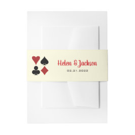Black Cream Red Card Anzugs Casino Wedding Einladungsbanderole
