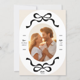 Black Cream RIBBONS & Bows Foto Hochzeit Save The Date