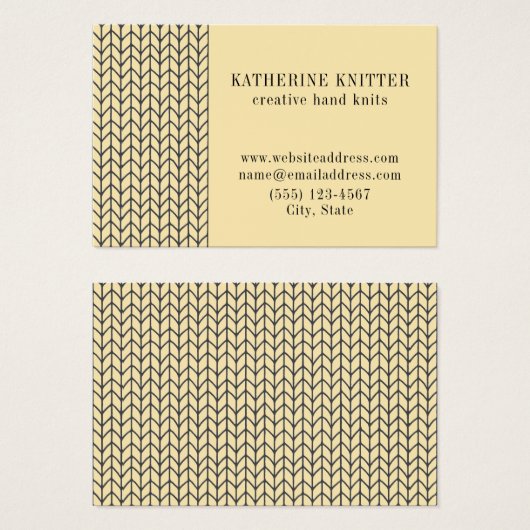 BLACK CREAM STRICK Euro Size Business Card II (Vorne & Hinten)