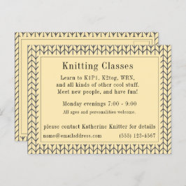 BLACK CREAM STRICK "Knitting Classes" Postkarte