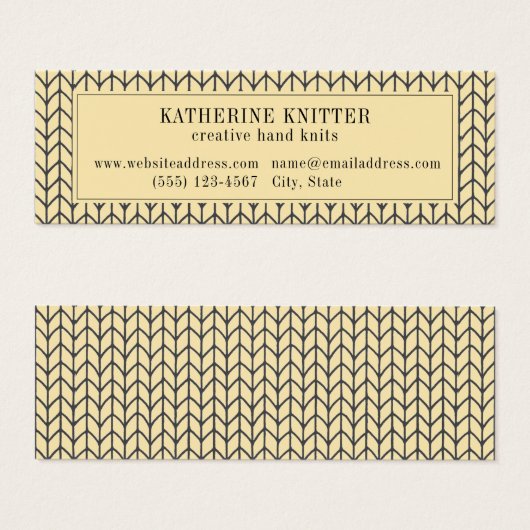 BLACK CREAM STRICK Mini Business Card (Vorne & Hinten)