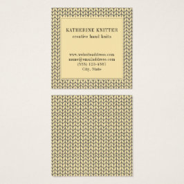 BLACK CREAM STRICK Square Business Card