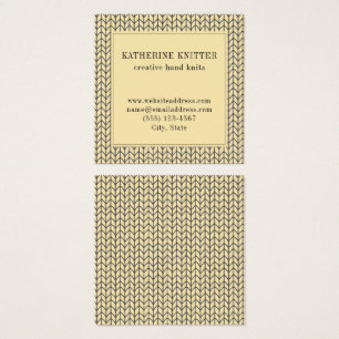 BLACK CREAM STRICK Square Business Card