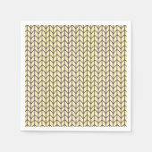 BLACK CREAM STRICK Standard Cocktail Paper Napkins Serviette (Vorderseite)