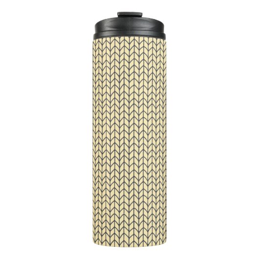 BLACK CREAM STRICK Thermal Tumbler Thermosbecher (Vorderseite)