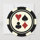 Black Cream Vegas Wedding Save the Date Poker Chip Einladung (Rückseite)