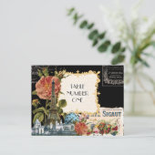 Black Cream Vintag Eiffelturm Rose Tischnummer (Stehend Vorderseite)