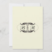 Black Cream Wedding Einladung Art Déco (Rückseite)