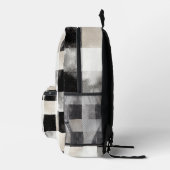 Black Cream White Plaid Stripes Bedruckter Rucksack (Rechts)