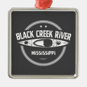Black Creek River Mississippi Kayaking Ornament Aus Metall