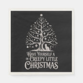 Black Creepy Gothic Weihnachtsbaum Serviette (Vorderseite)