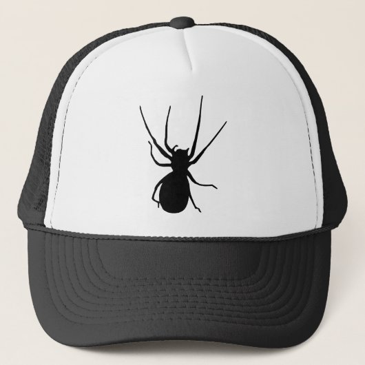 Black Creepy Spider Hat Truckerkappe (Vorderseite)