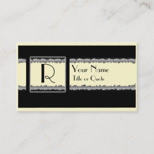 Black Creme anpassbare Monogramm-Visitenkarten Visitenkarte