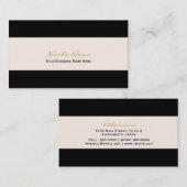 Black & Creme Off White Chic Moderne Visitenkarte (Vorne/Hinten)