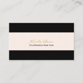 Black & Creme Off White Chic Moderne Visitenkarte