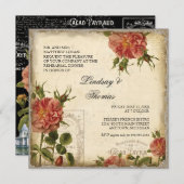 Black Creme Vintag Eiffelturm Probe Abendessen Einladung (Vorne/Hinten)