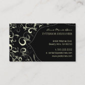 Black Creme Wirbel Visitenkarten Visitenkarte (Rückseite)