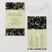 Black Creme Wirbel Visitenkarten Visitenkarte (Vorne/Hinten)