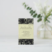 Black Creme Wirbel Visitenkarten Visitenkarte (Stehend Vorderseite)