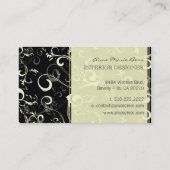 Black Creme Wirbel Visitenkarten Visitenkarte (Rückseite)