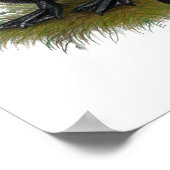 Black Crested Duck Family Poster (Ecke)