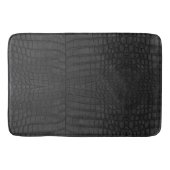 Black Crocodile Leather Print Badematte (Vorderseite)