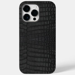 Black Crocodile Leather Print Case-Mate iPhone 14 Pro Max Hülle
