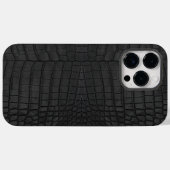 Black Crocodile Leather Print Case-Mate iPhone Hülle (Rückseite (Horizontal))