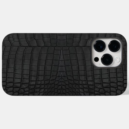 Black Crocodile Leather Print Case-Mate iPhone Hülle (Rückseite (Horizontal))