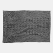 Black Crocodile Leather Print Geschirrtuch (Horizontal)