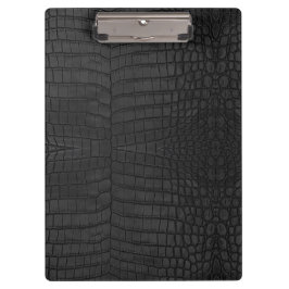 Black Crocodile Leather Print Klemmbrett