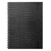 Black Crocodile Leather Print