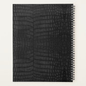 Black Crocodile Leather Print Planer (Rückseite)