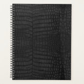 Black Crocodile Leather Print Planer (Vorderseite)