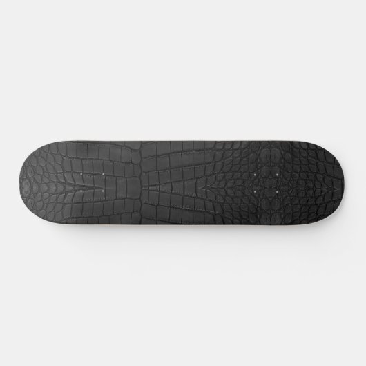 Black Crocodile Leather Print Skateboard (Horizontal)