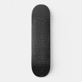Black Crocodile Leather Print Skateboard (Vorderseite)